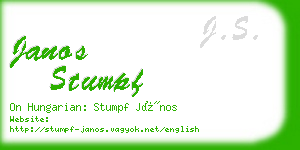 janos stumpf business card